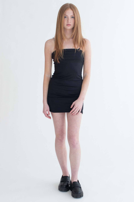 Black Chain Straps Mini Dress