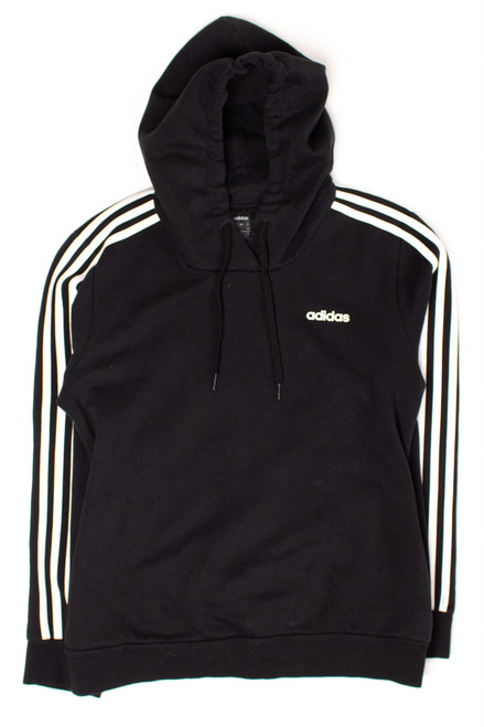 Black Adidas Striped Sleeve Hoodie (2000s)