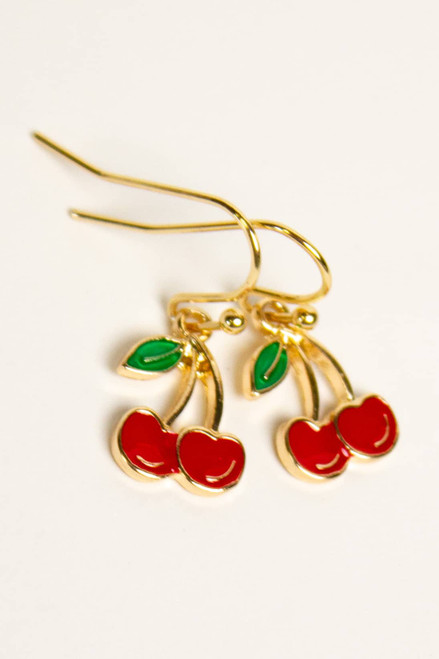 Small Cherry Charm Earrings