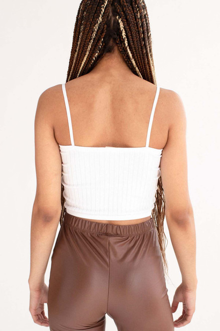 White Seamless Heavy Ribbed Crop Cami