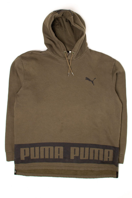 Olive Green Puma Hoodie (2000s) 1