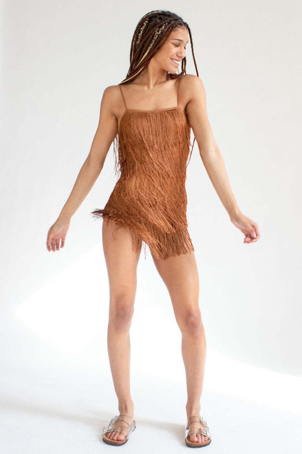 Copper Fringe Romper