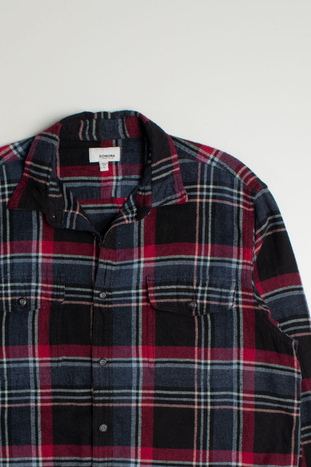 Vintage Red Blue and Black Sonoma Flannel Shirt