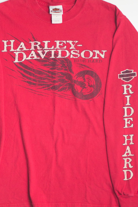 Vintage Boot Heel Long Sleeve Harley Davidson T-Shirt