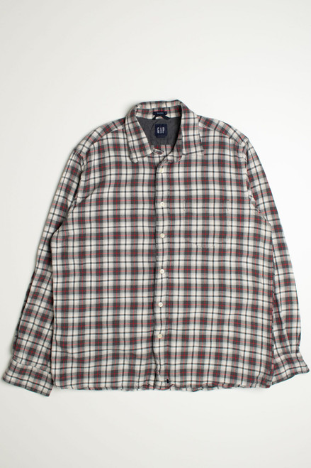 Vintage Gap Gray and Red Flannel Shirt