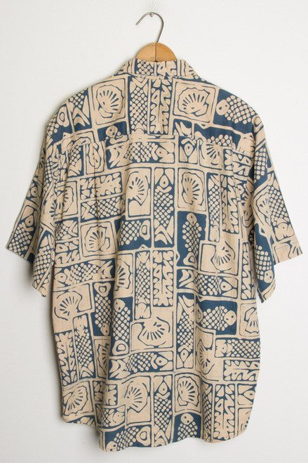 Sea Shell Print Hawaiian Shirt