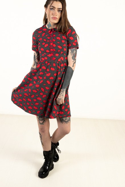 Polka Dot Lips Rockabilly Dress