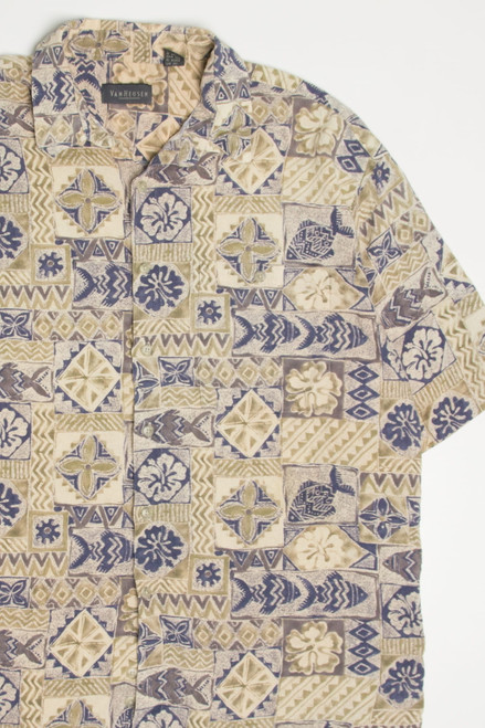 Fish Stamped Collage Hawaiian Shirt 2084