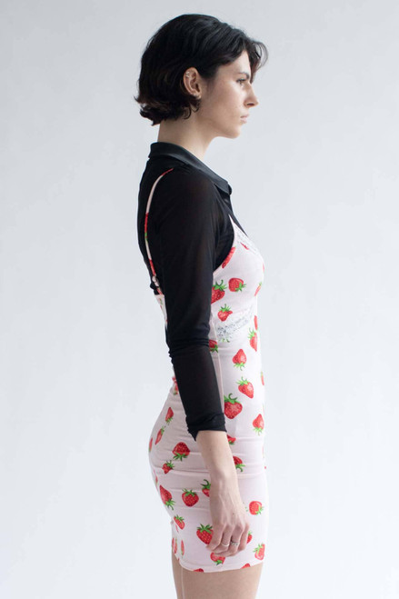 Strawberry Lace Trimmed Mini Dress