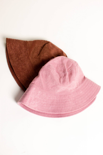 Pink Terry Cloth Bucket Hat