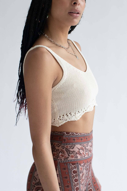 Ivory Knit Crop Tank