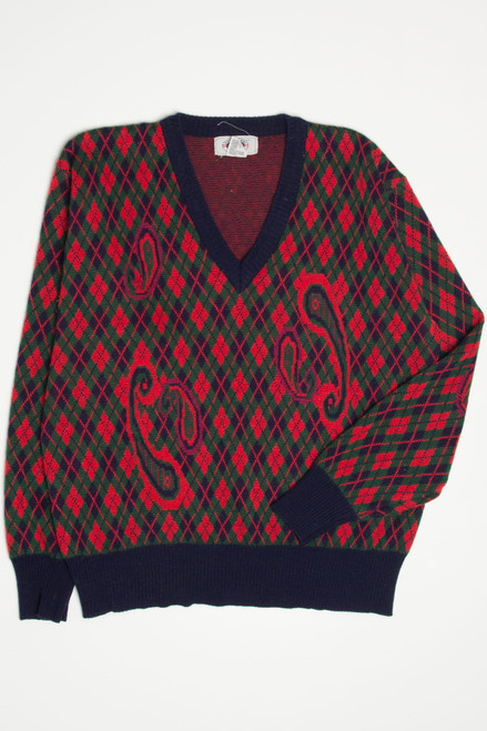 Argyle Paisley Hemingway Point 80s Sweater