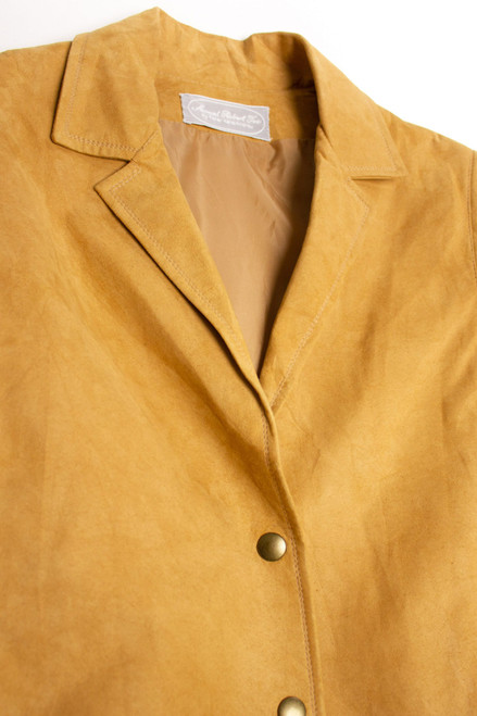 Vintage Tan Suede Snap Button Blazer (1990s)