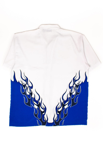 Vintage Blue Flames Y2K Shirt