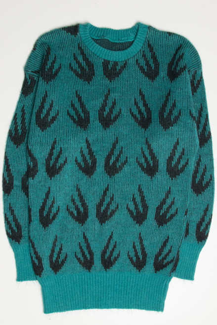 Vintage Teal & Black 80s Sweater