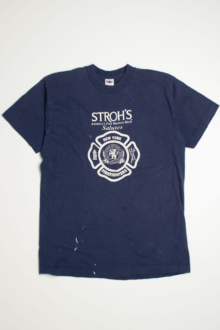 Vintage Stroh's Beer NY Firefighters T-Shirt