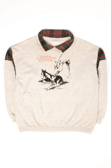 Vintage 'God Created The Quarter Horse' Collared Sweatshirt (1990s)