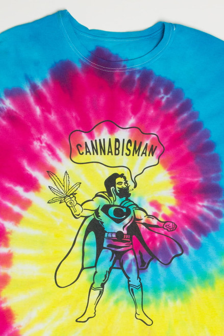 Rainbow Cannabisman Tie Dye T-Shirt T-Shirt