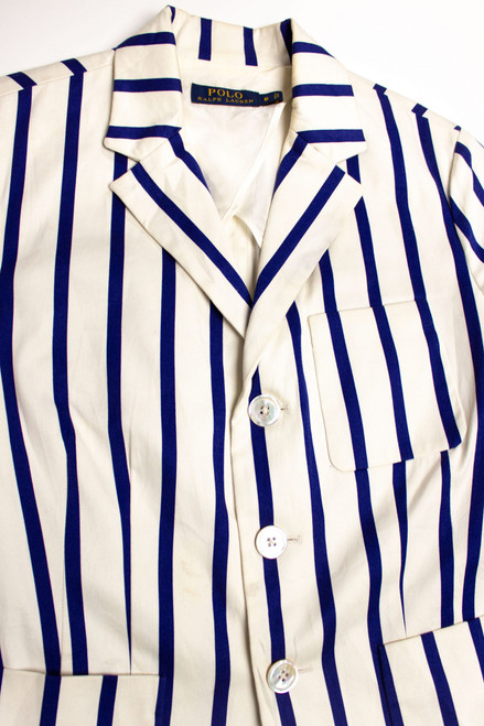 Vintage Blue Striped Ralph Lauren Blazer (1990s)