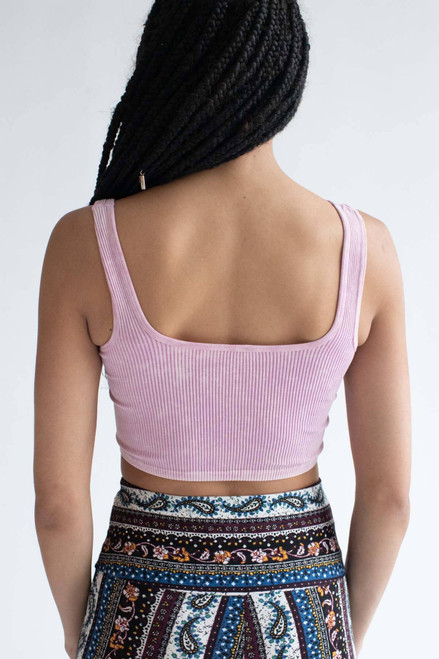 Pink Washed Seamless Crop Tank