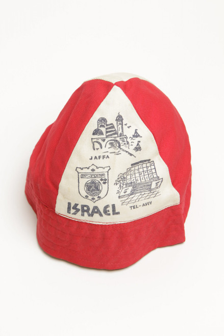Red and White Israel Hat