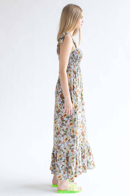 Smocked Sunflower Maxi Dress