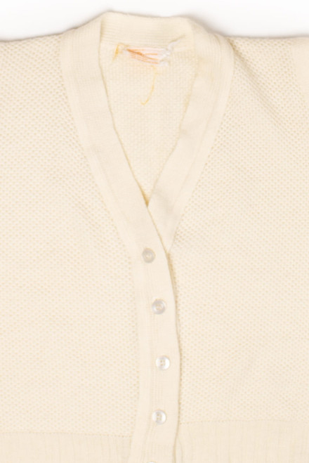 Vintage White Button Up Sweater Vest