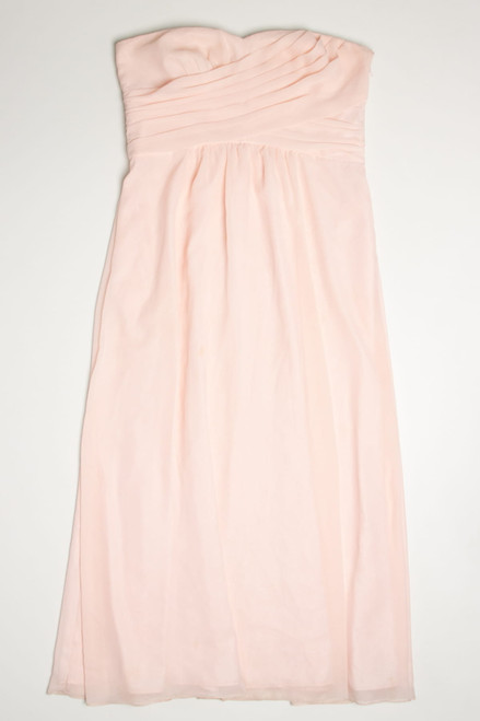 Light Pink Ruched Strapless Prom Dress