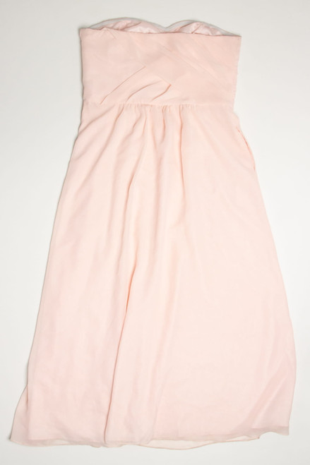 Light Pink Ruched Strapless Prom Dress