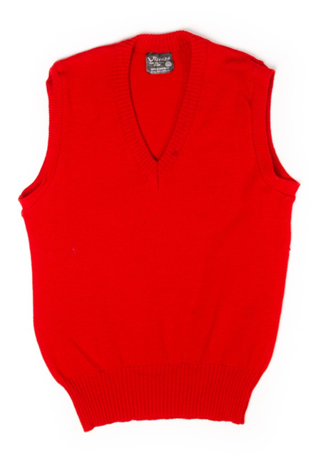 Vintage Red V-Neck Sweater Vest