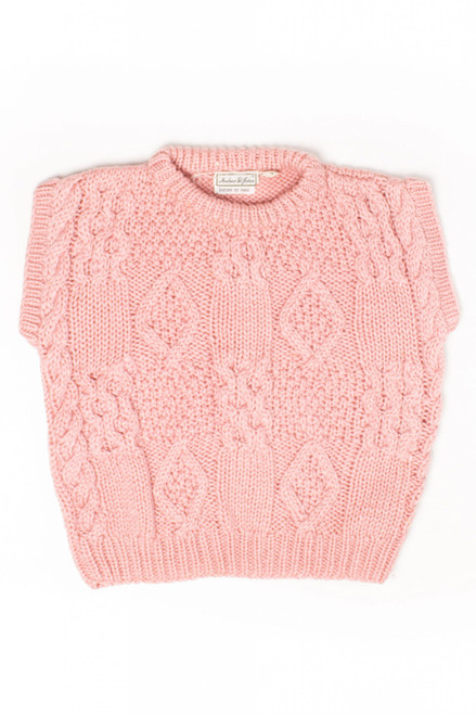 Vintage Pink Hand Knit Sweater Vest