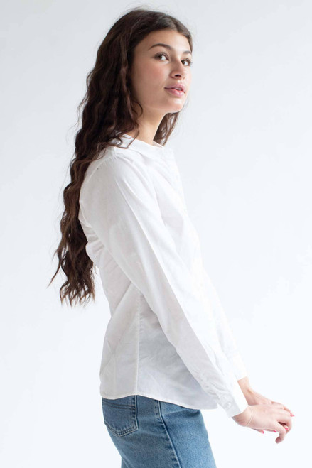 White Pearl Button Up Shirt