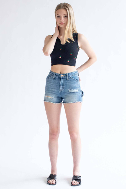 Distressed Carpenter Denim Shorts