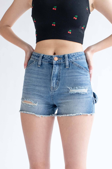 Distressed Carpenter Denim Shorts