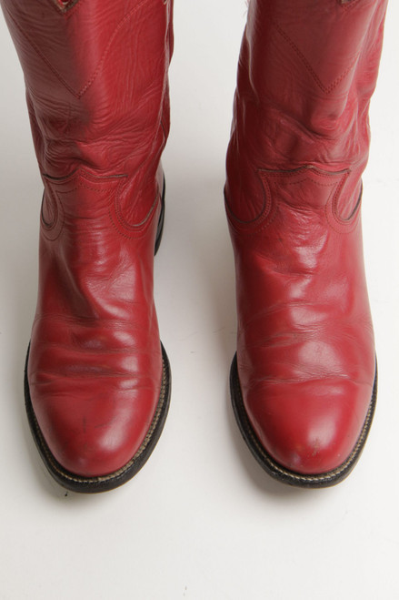 Red Women's 6 B Justin Cowboy Boot