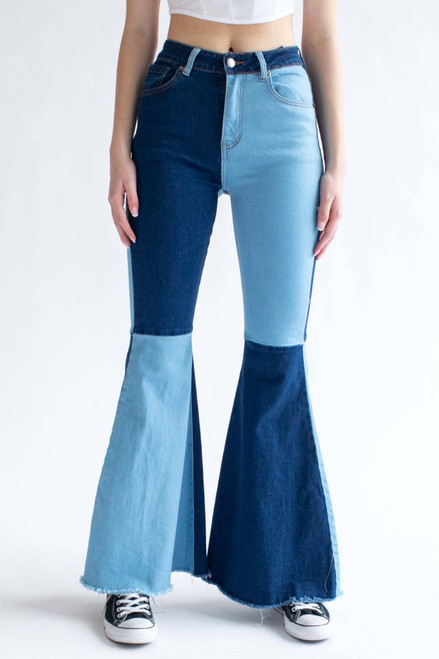 Color Blocked Patchwork Bell Bottoms