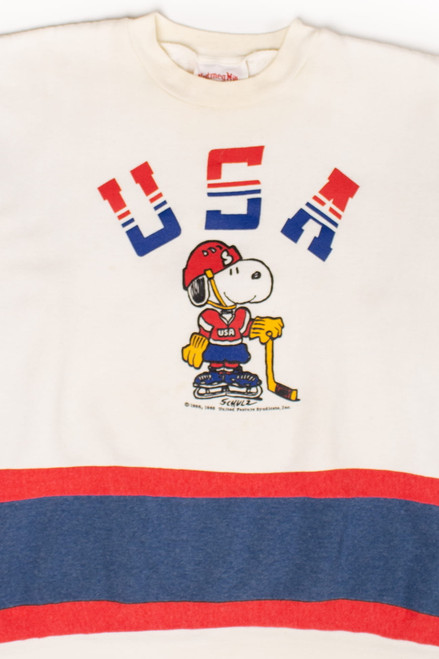 Vintage Snoopy USA Hockey Sweatshirt (1980s)