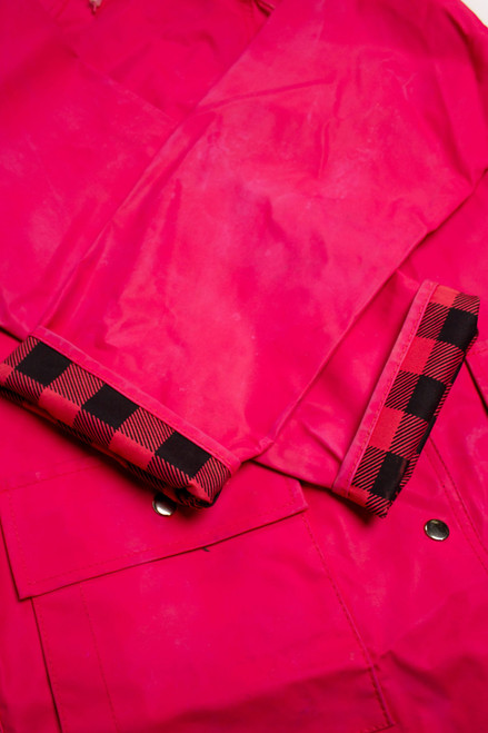 Vintage Pink Plaid Rain Jacket