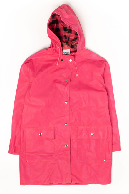 Vintage Pink Plaid Rain Jacket