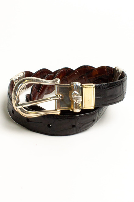 Reversible Black & Brown Braided Belt