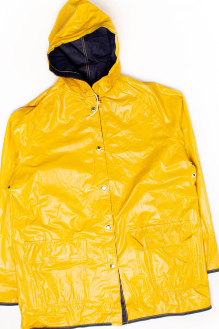 Vintage Yellow & Navy Reversible Rain Jacket