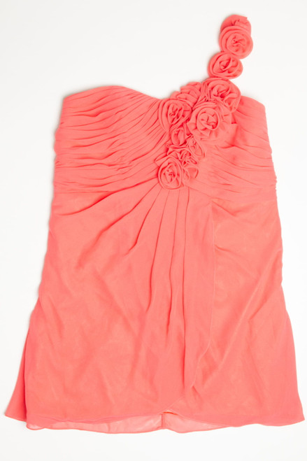 Peach Chiffon Roses Dress