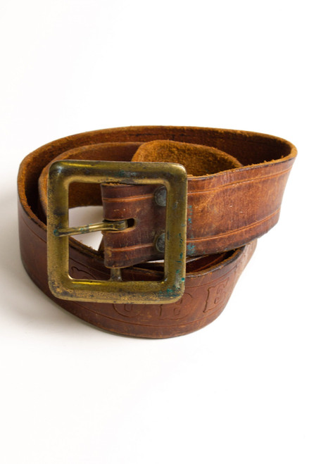 Vintage 'Robert' Etched Leather Belt