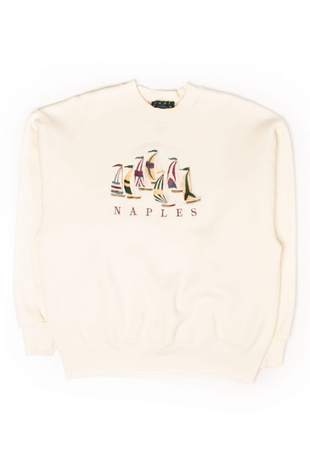 Vintage Naples Sailboats Embroidered Sweatshirt (1990s)