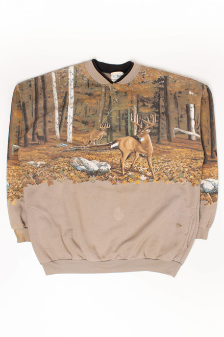 Vintage Deer In The Woods Sweatshirt (1990s) 1