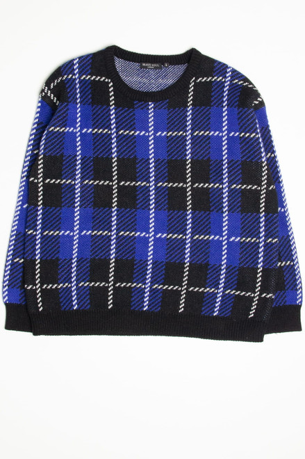 Royal Blue Plaid 80s Sweater 3982