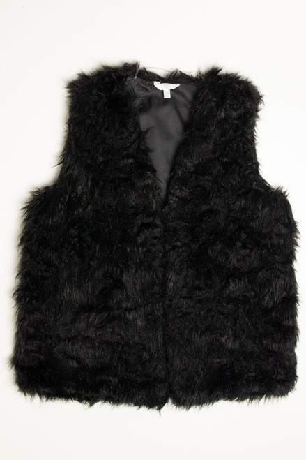 Black Shag Faux Fur Vest