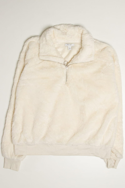 Cream Nine West Faux Fur Pullover