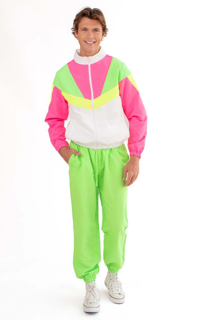 White Neon Colorblocked Windbreaker