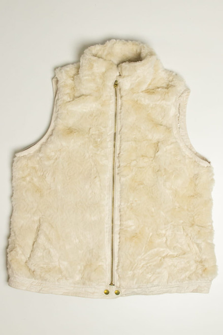 Swirling Cream Faux Fur Vest